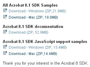 Acrobar SDK Download（１１）